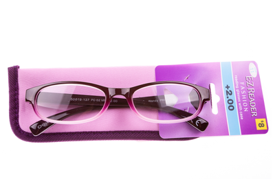 Очки для чтения +2.00 с овальной оправой EZ-Reader фиолетовый-черный US1-330143