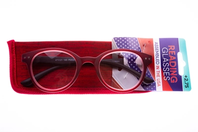 Очки для чтения + 2,75 Reading Glasses темно красный-черный US1-470173