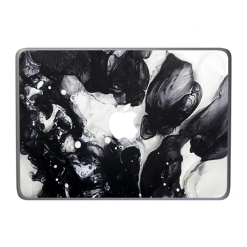 Прозрачный матовый пластиковый чехол накладка Unique Covers на MacBook Air 13 темный мрамор(959)