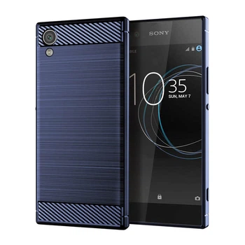 Чохол Lenuo Carbon Fiber для Sony Xperia XA1 (G3112) Navy Blue