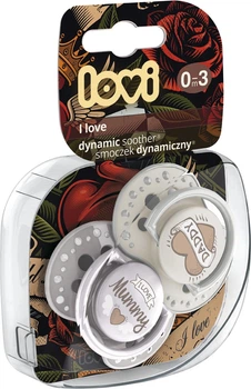Пустышка силиконовая Lovi I love динамическая 0-3 мес 2 шт (22/866) (5903407228662)