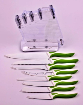 Набір з восьми ножів з пластиковою підставкою А-Плюс