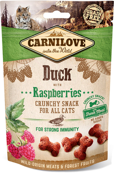 Лакомство для кошек Carnilove Crunchy Snack с уткой, малиной и свежим мясом 0.05 кг (8595602527199)