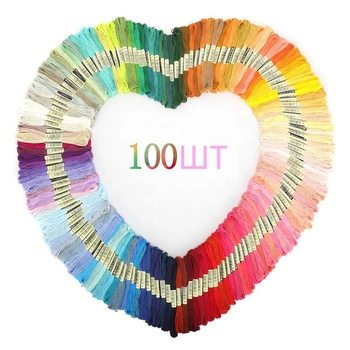 Многоцветный Набор Ниток Мулине CarryMul для Вышивки Крестиком, 100 штук (100-MUL)
