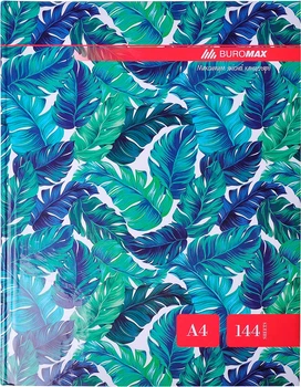 Книга канцелярская Buromax Floristica A4 в клетку 144 листа Бирюзовая (BM.24419102-06)