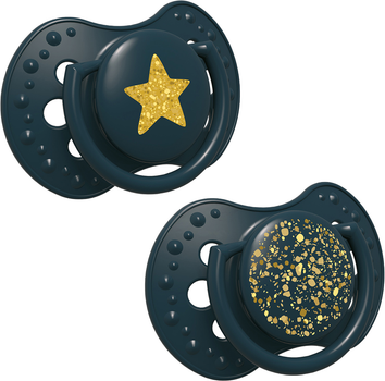 Пустушка силіконова динамічна Lovi Stardust 3-6 місяців 2 шт. Зелена (22/893_green)