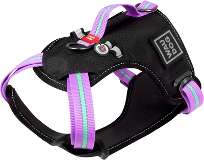 Шлея для собак безпечна Collar WAUDOG Nylon з QR паспортом, металічна пряжка-фастекс, M, Ш 20 мм, А 45-70 см, В 60-80 см (52499)