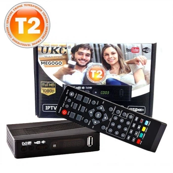 ТВ-ресивер UKC тюнер цифровий приймач T2 з підтримкою Wi-Fi адаптера для телевізора з додатком YouTube плюс пульт Чорний (0967)