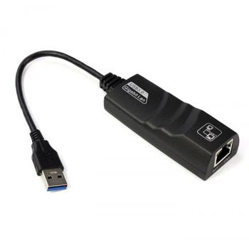 Перехідник мережевий Lucom USB3.0 A-RJ45 GigaLAN M/F 0.1m PC/MAC чорний(62.09.8072)
