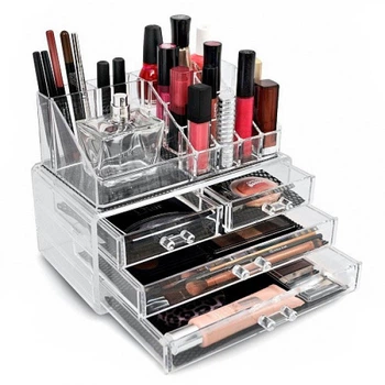 Органайзер для косметики Cosmetic Storage Box 4 ящика 24 ячейки Прозрачный пластик Акрил (24KSMGNZR) TIN66