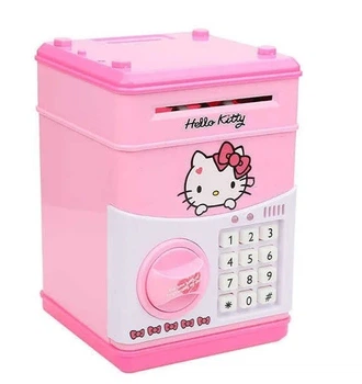 Электронная копилка сейф UKC Hello Kitty с кодовым замком и купюроприемник