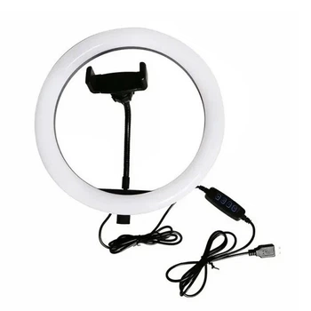 Кольцевая LED лампа UKC LC-330 с 1 креплением для телефона и USB (33см)