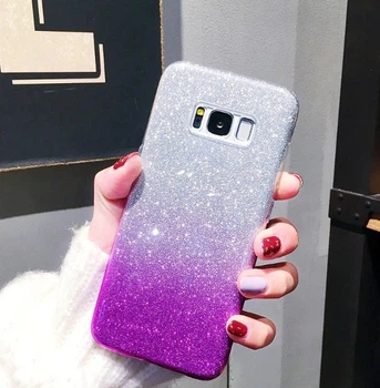 Силиконовый чехол градиент блеск для Samsung Galaxy S8 Plus Фиолетовый