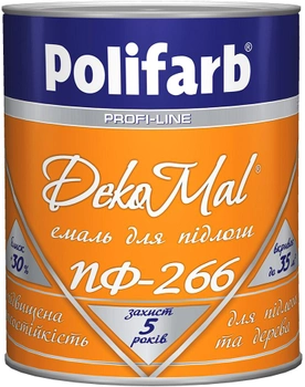 Эмаль Polifarb ПФ-266 DekoMal для деревянных полов 0.9 кг Красно-коричневая (PB-113024)