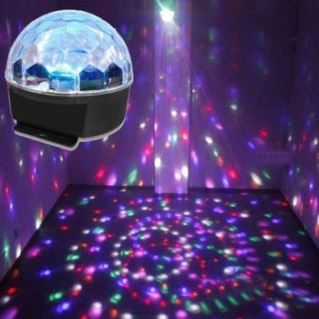 Диско шар светодиодный Led Party Light Magic Ball 18 см Черный для вечеринок с пультом ДУ и автоматической сменой цветов