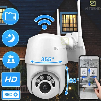 Камера видеонаблюдения EC76U15 IP WiFi Белая Беспроводная Цифровая уличная Видеокамера с MicroSD водонепроницаемая с режимом ночного видения