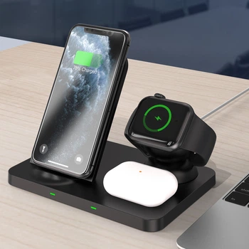 Док-станция 3 в 1 XO WX018 |15W| беспроводная зарядка для iPhone + iWatch + Airpods