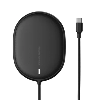 Зарядное устройство Qi BASEUS Light Magnetic Wireless Charger (suit for IP12 with Type-C cable) 15W (WXQJ-02) black