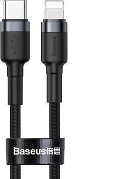Kabel Baseus Cafule Type-C do Lightning PD 18W 1 m CATLKLF-G1 czarno-szary (CATLKLF-G1)