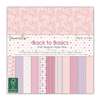 Набір паперу Back to Basics - Pretty In Pink, 15x15 см, 24 листа від Dovecraft., артикул DCDP154