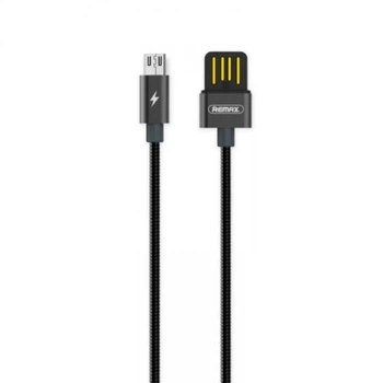 Кабель Remax RC-080m в металлической оплетке USB to MicroUSB 1m черный