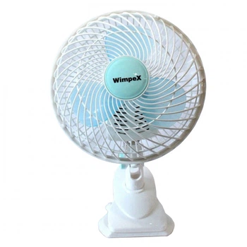 Настільний охолоджувач Table Fan WX 707 18 см з прищіпкою автоповорот 360° 2 швидкості механічне керування компактний лопатевий для дому офісу робочого столу настінне кріплення металевий кожух живлення 220 В