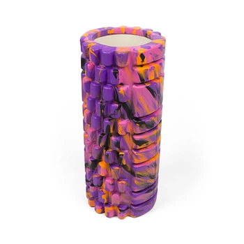Массажный ролик EasyFit Grid Roller Combi 33 см фиолетовый для фитнеса и йоги (роллер, валик, цилиндр для МФР и йоги, массажер для спины, ног, рук, шеи) (WS-GR33C-1)