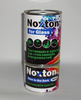 Краска светящаяся в темноте NOXTON FOR GLASS для стеклянных поверхностей Синяя с синим свечением 1 л