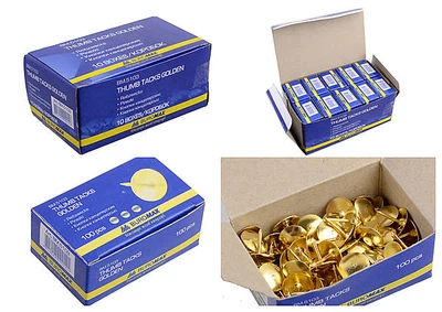 Кнопки золотые, 100 штук (10 наборов в упаковке) Buromax (BM.5103)