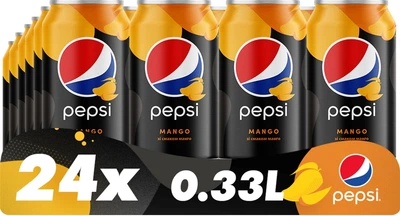 Упаковка напою Pepsi Манго безалкогольного сильногазованого безкалорійного 0.33 л х 24 шт (4823063116152)