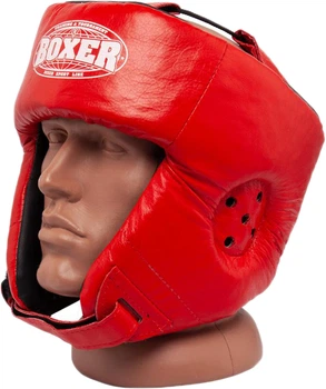 Боксерський шолом Boxer L 0.8-1 мм шкіра Червоний (2027-01R)