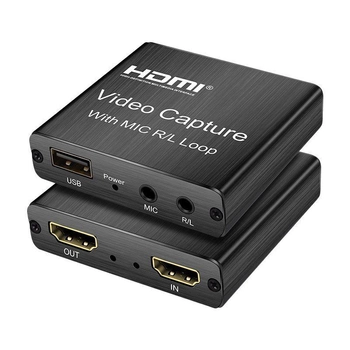 Внешняя карта HDMI в USB 2.0 видеозахвата c микрофонным входом и выходом на наушники, устройство видео оцифровки ( HDMI Video Capture USB2.0 AY103_Mic/line )