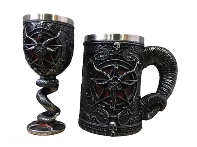 Подарочный набор кружка и чашка Готика 3D Игра Престолов Game Of Thrones Baphomet Бафомет 500/200 мл