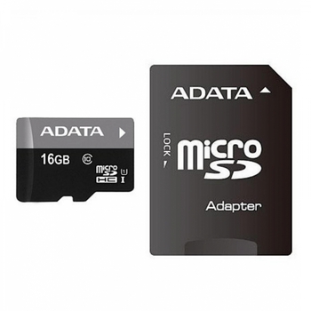 Карта пам'яті A-DATA microSDHC Premier 16GB Class 10 UHS-I W-90MB/s R-100MB/s +SD-адаптер (AUSDH16GUICL10-RA1)