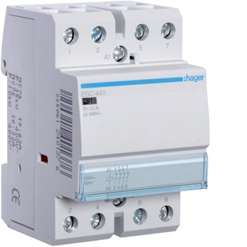 Контактор Hager безшумний 40A, 4НВ, 230B ESC440S