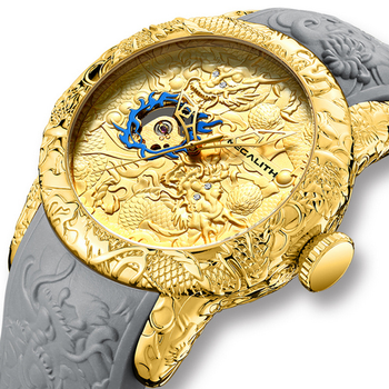 Наручные часы Megalith 8041MA Gold-Gray Dragon Sculpture