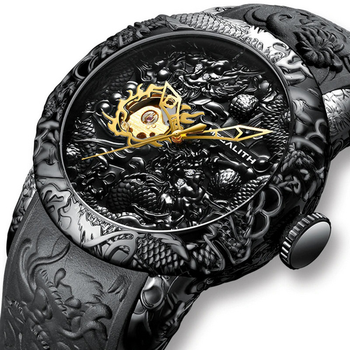 Наручные часы Megalith 8041MA Black-Gold Dragon Sculpture