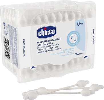 Ватные палочки Chicco с ограничителем 90 шт (10441.00) (8058664134410)