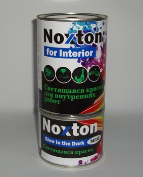 Краска светящаяся в темноте NOXTON FOR INTERIOR для внутренних работ Фиолетовая с фиолетовым свечением 1 л