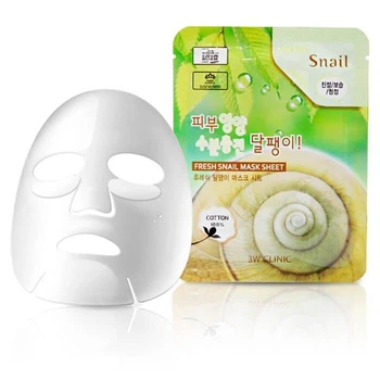Восстанавливающая маска для лица с экстрактом улитки 3w Clinic Fresh Snail Mucus Mask Sheet 1 шт (8809317282411)