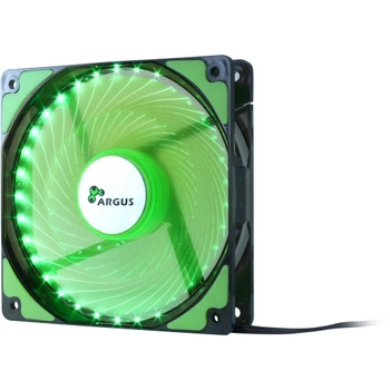 Кулер для Корпуса Argus (L-12025 GR) 120х120х25мм Green LED, 20дба, 1200RPM, 3Pin +molex