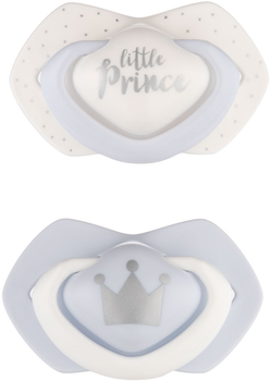 Пустушка силіконова симетрична Canpol babies Royal baby 0-6 місяців 2 шт. Блакитна (22/650_blu)