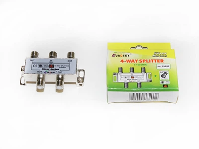 Делитель EUROSKY 1/4 в коробке с F-разъемами RG6