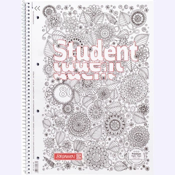 Записна книга коледж-блок А4 Brunnen 80 арк. клітка карт. обл. спіраль Premium 10-674 28