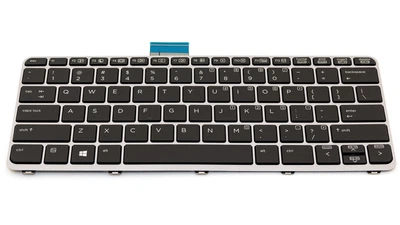Клавіатура для ноутбука HP EliteBook Folio 1020 G1 1020 G2 SILVER FRAME BLACK US BackLight (KB-HP-103)