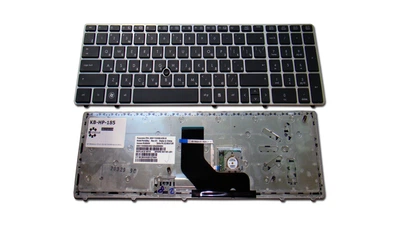 Клавіатура для ноутбука HP EliteBook 8560P 8560W 8570P 8570W, ProBook 6560B 6565B 6570B 6575B SILVER FRAME BLACK RU (з пойнтстіком) (KB-HP-185)