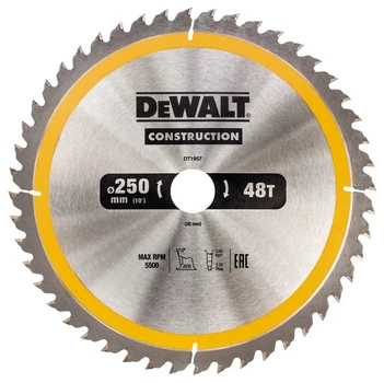 Диск пильный DeWALT DT1957 250мм 48