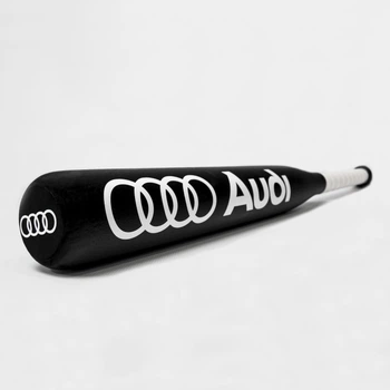 Бита с маркой авто Audi Shop Monkeys Черная с белой рукояткой (BB-Audi-1000)