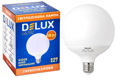 Светодиодная лампа DELUX Globe G120 18 Вт E27 4100K (90012693)
