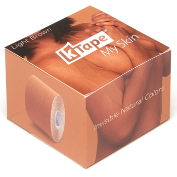 Хлопчатобумажный кинезио тейп K-Tape My Skin Light Brown, 5 см х 5 м, светло-коричневый (100116)